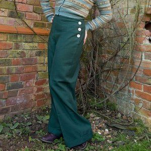 Forest Green Heyday! Vintage Style 1940s Pants